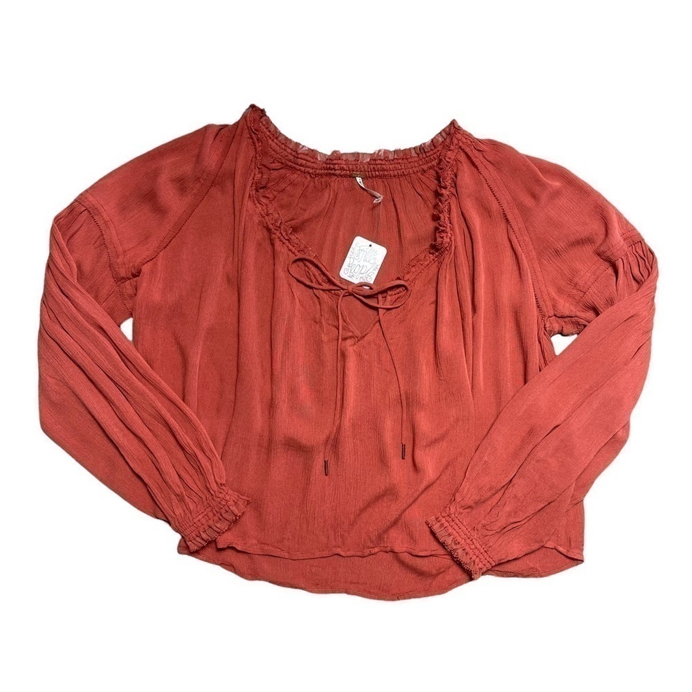 Free People Dark Rose Long Sleeve Blouse XS